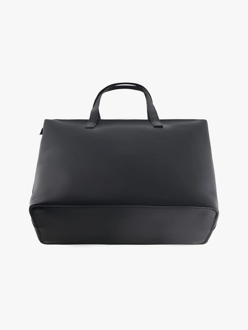 Signature Tote in Matte Onyx, standing